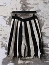 ARCHIVIO J.M.Ribot Striped Cropped Casual Pants Italy Artisan AJM-AWPA32/BL/STRIPES*-WHITE/BLACK